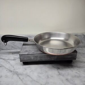 Vintage Revere Ware 1801 Copper Clad Bottom 9 Inch Skillet Frying Pan NO Lid 89h